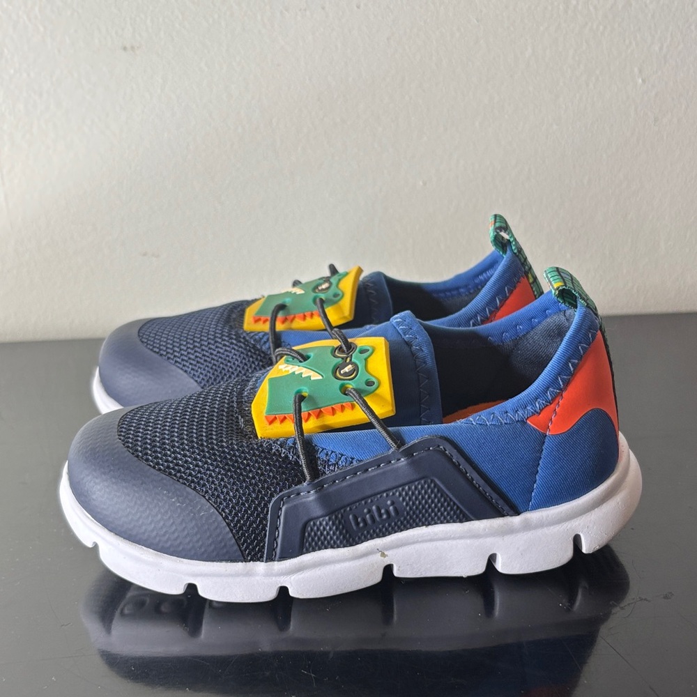 BiBi Navy‎ Blue Slip On Dinosaur Sneakers